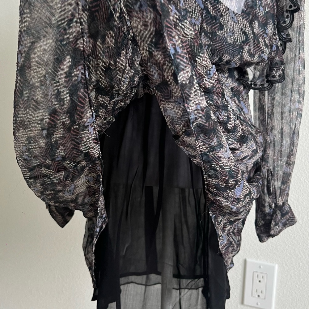 IRO Tinkle, abstract patterned Black blue purple Long Sleeve dress - Picture 5 of 16